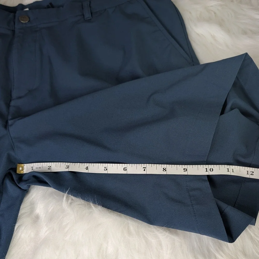 Adidas Golf Shorts Mens 40 Navy Blue Primegreen Performance Flat Front 10 Inseam